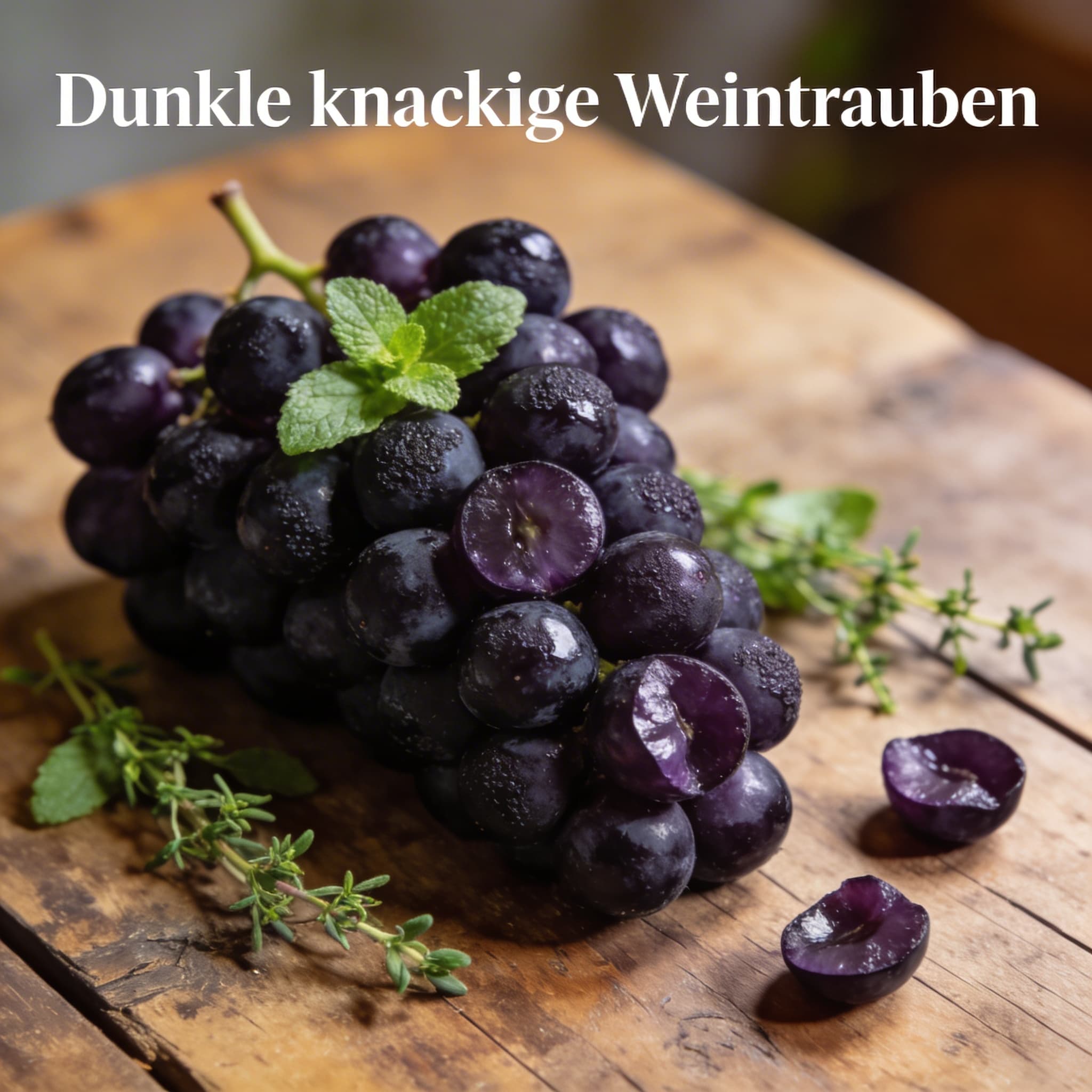 Dunkle knackige Weintrauben