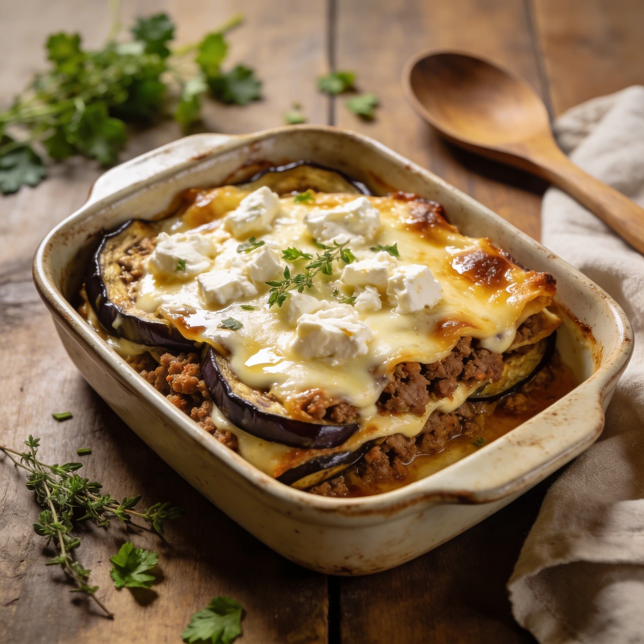 Herzhafte griechische Lamm-Moussaka