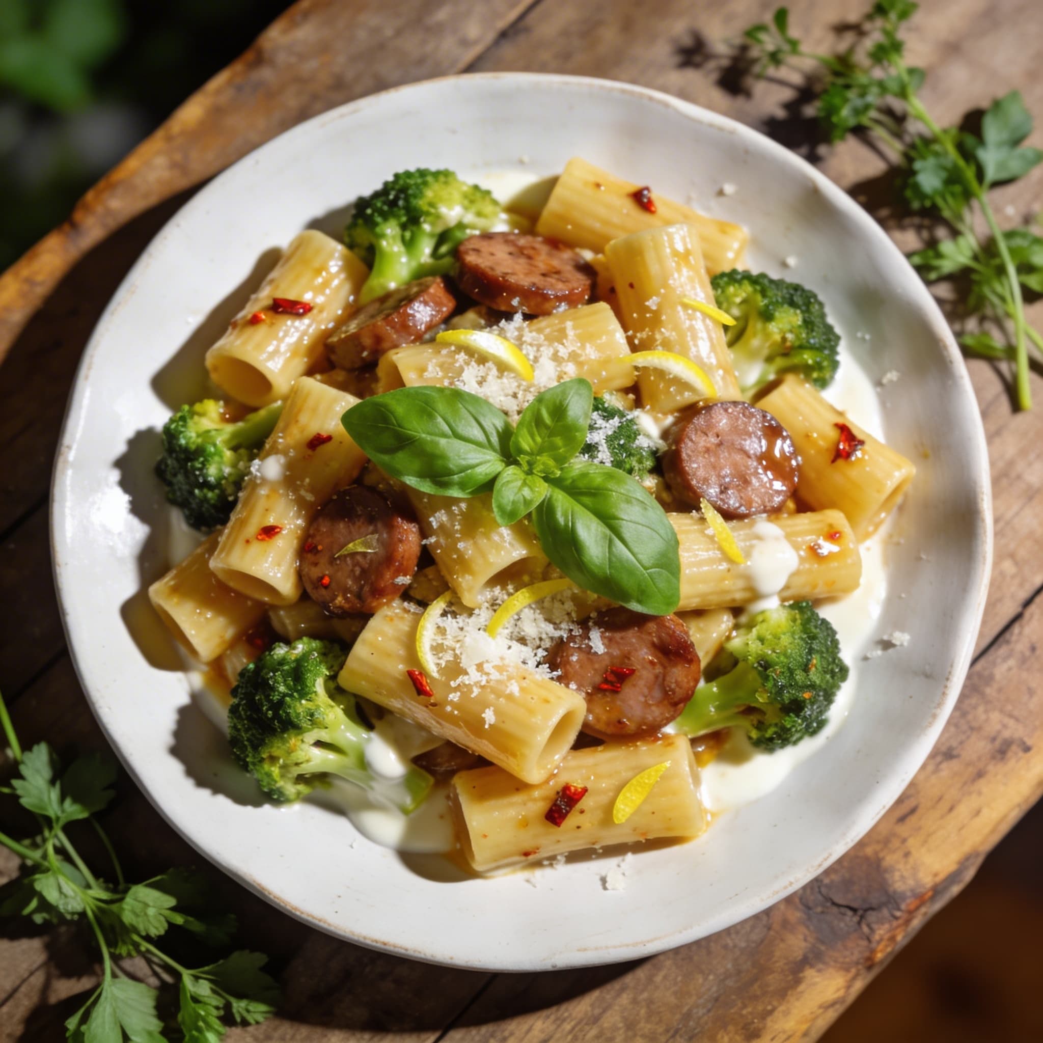 Rigatoni mit Salsiccia und Brokkoli