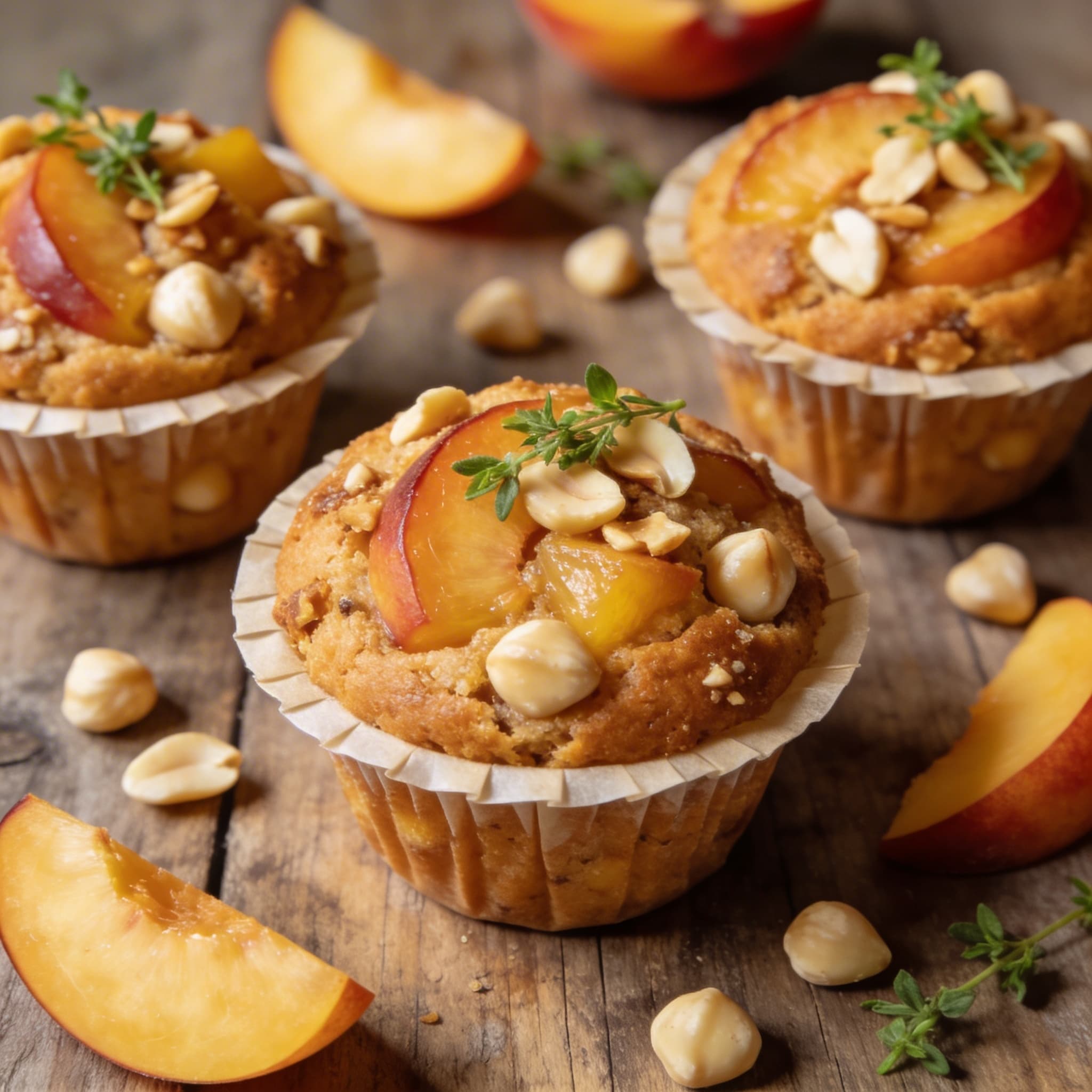 Saftige Macadamia-Nektarinen-Muffins