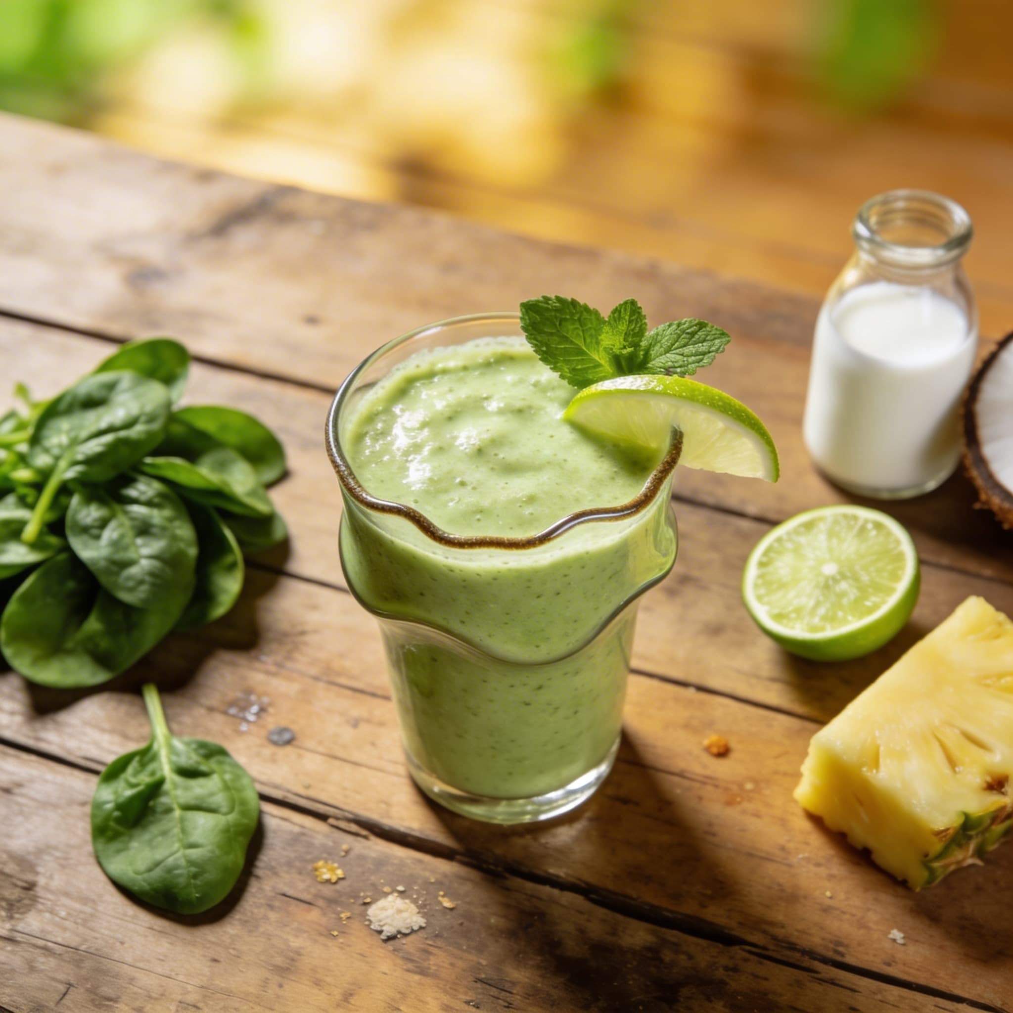 Fruchtiger Kokos-Spinat-Smoothie