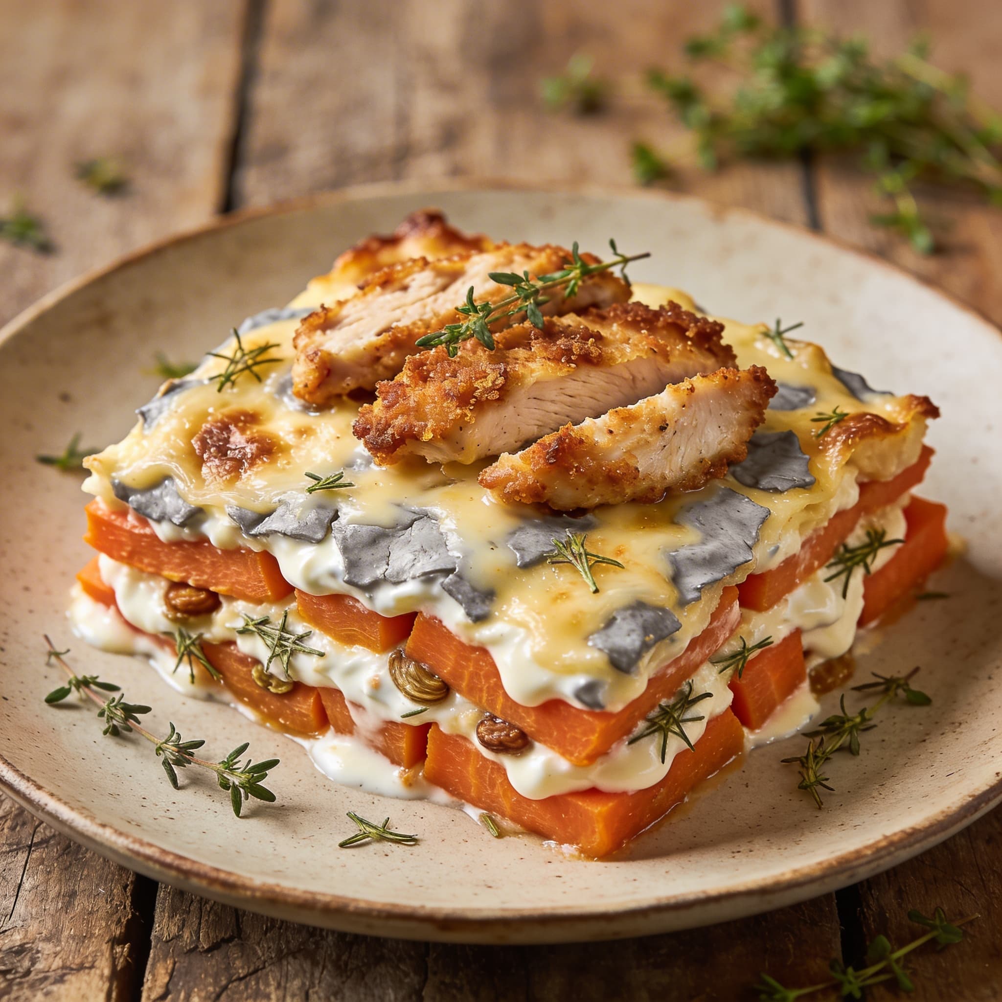 Herzhaftes Steckrüben-Möhren-Gratin