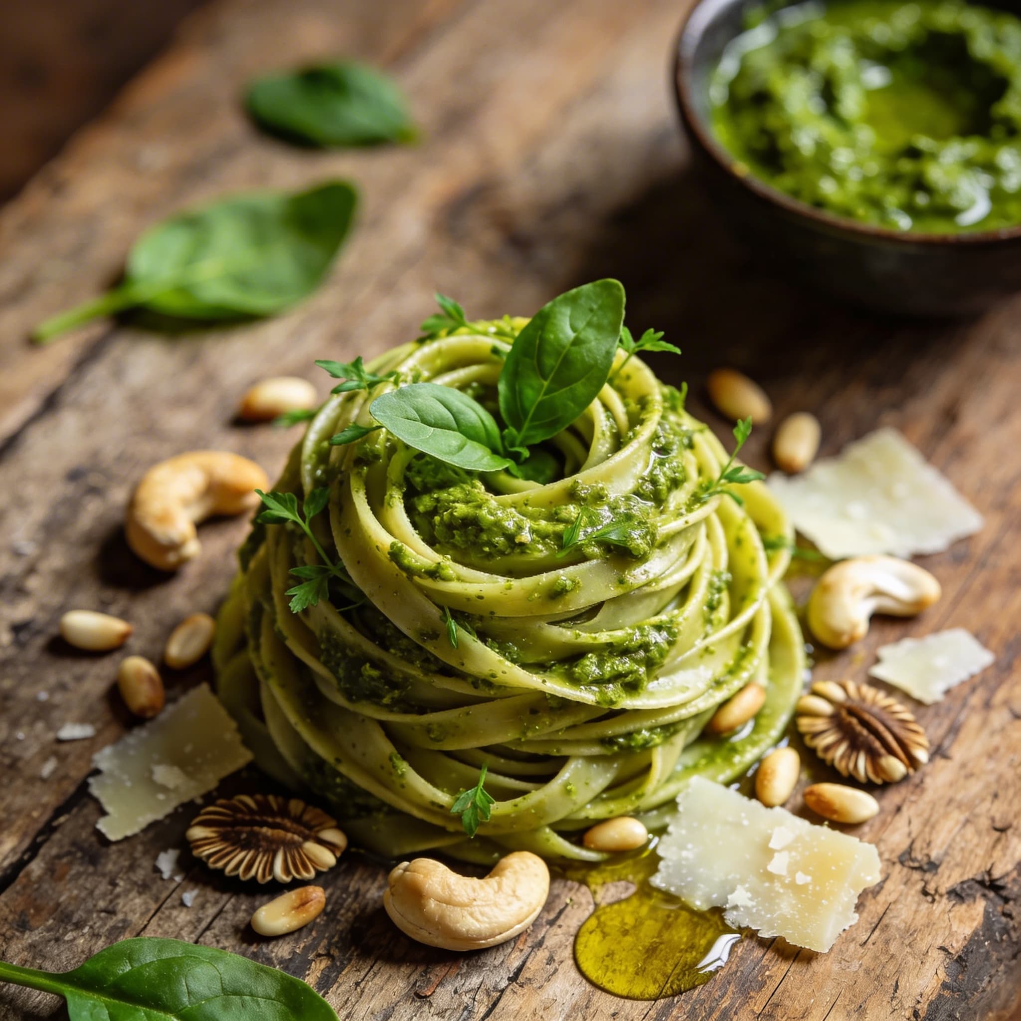 Feine Tagliatelle mit Bärlauchpesto