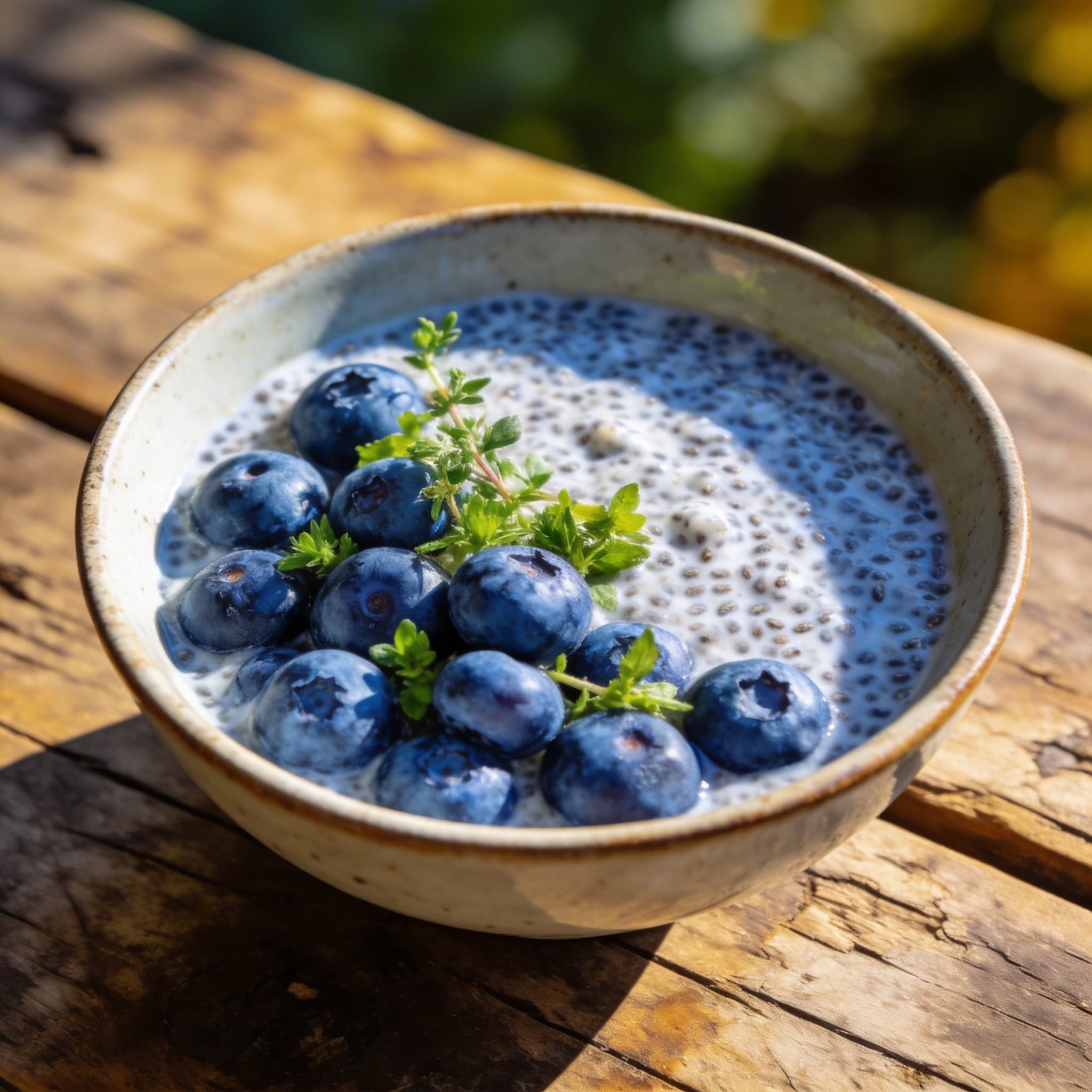 Chia-Pudding mit Blaubeeren