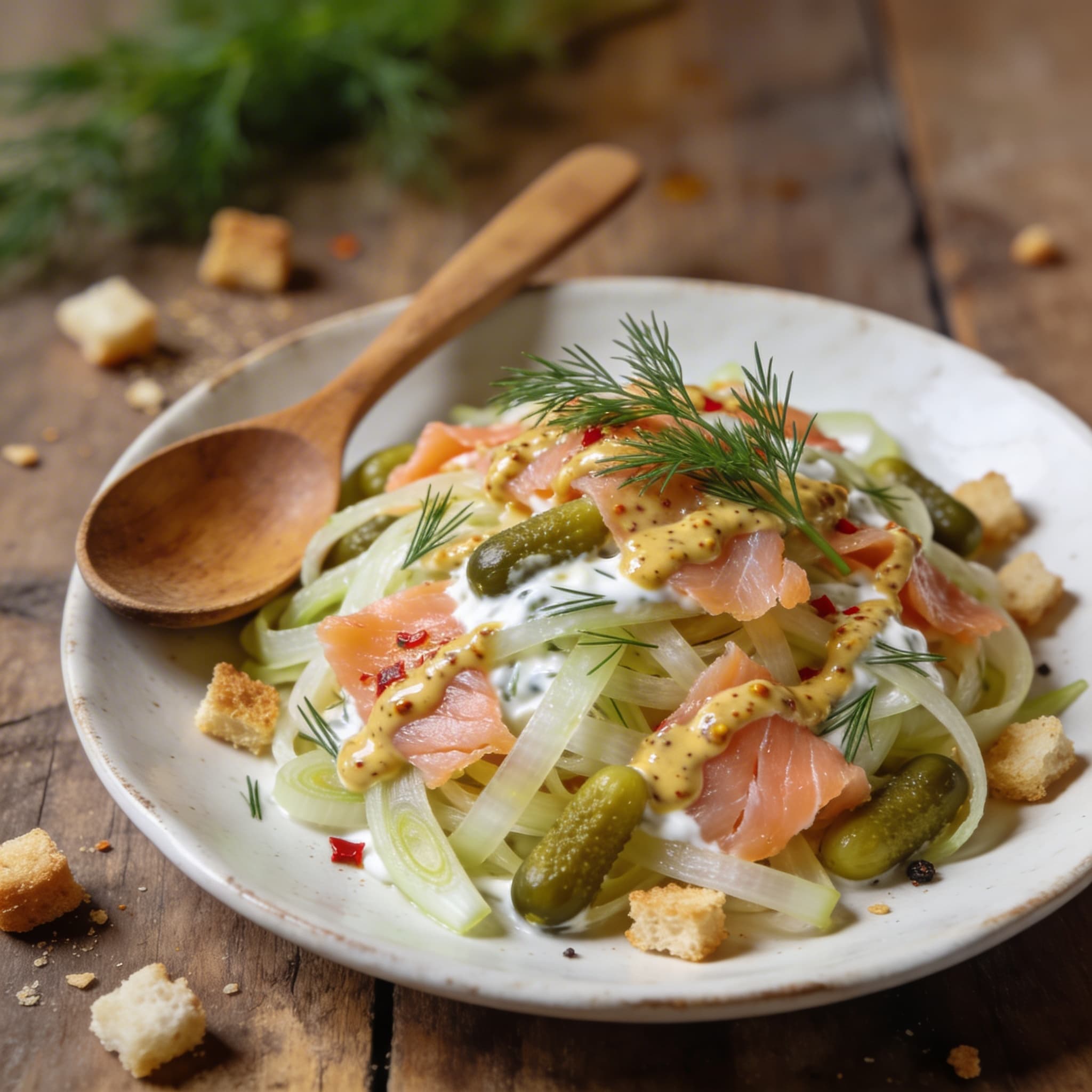 Fenchelsalat mit feinem Räucherlachs