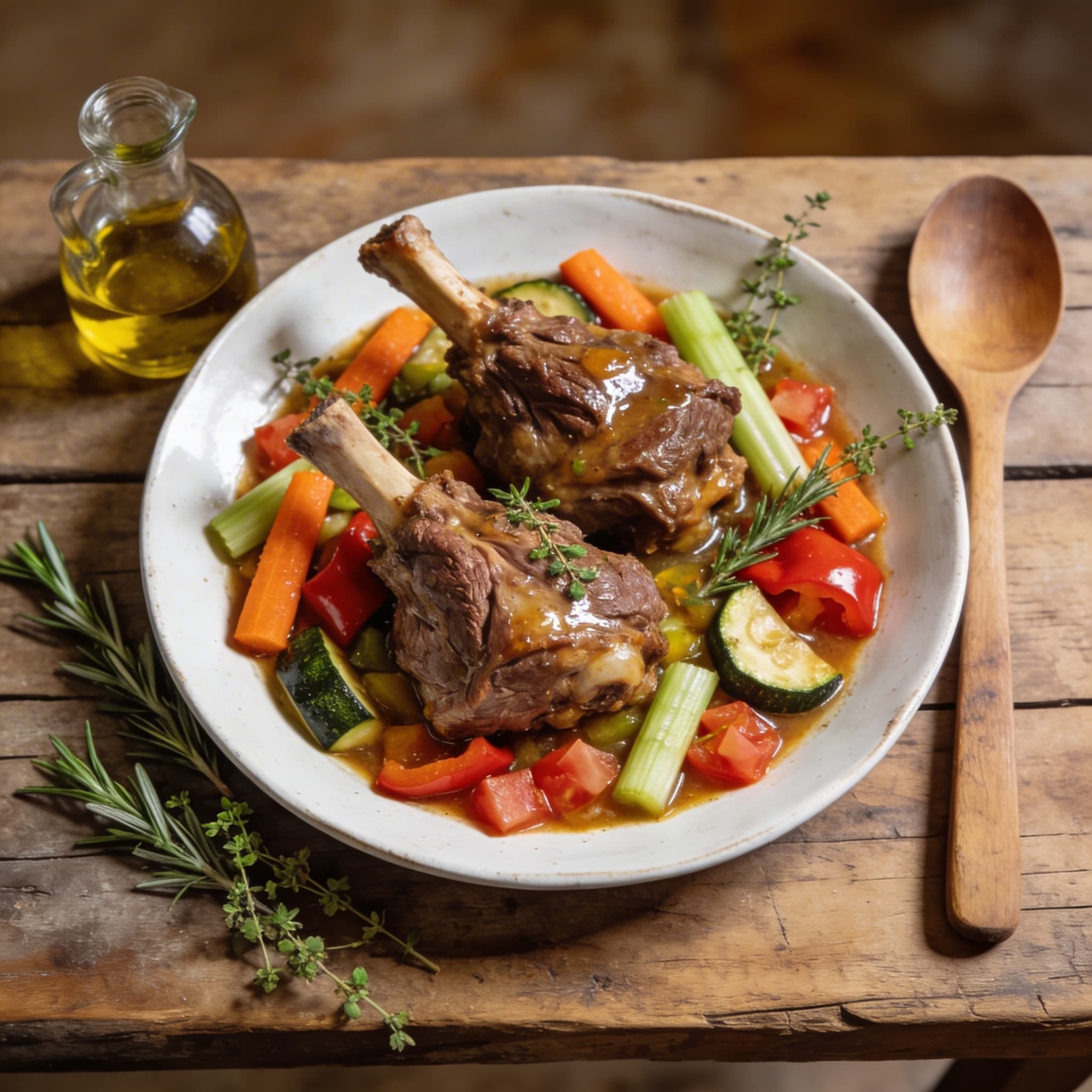 Geschmortes Osso Buco Gemüse