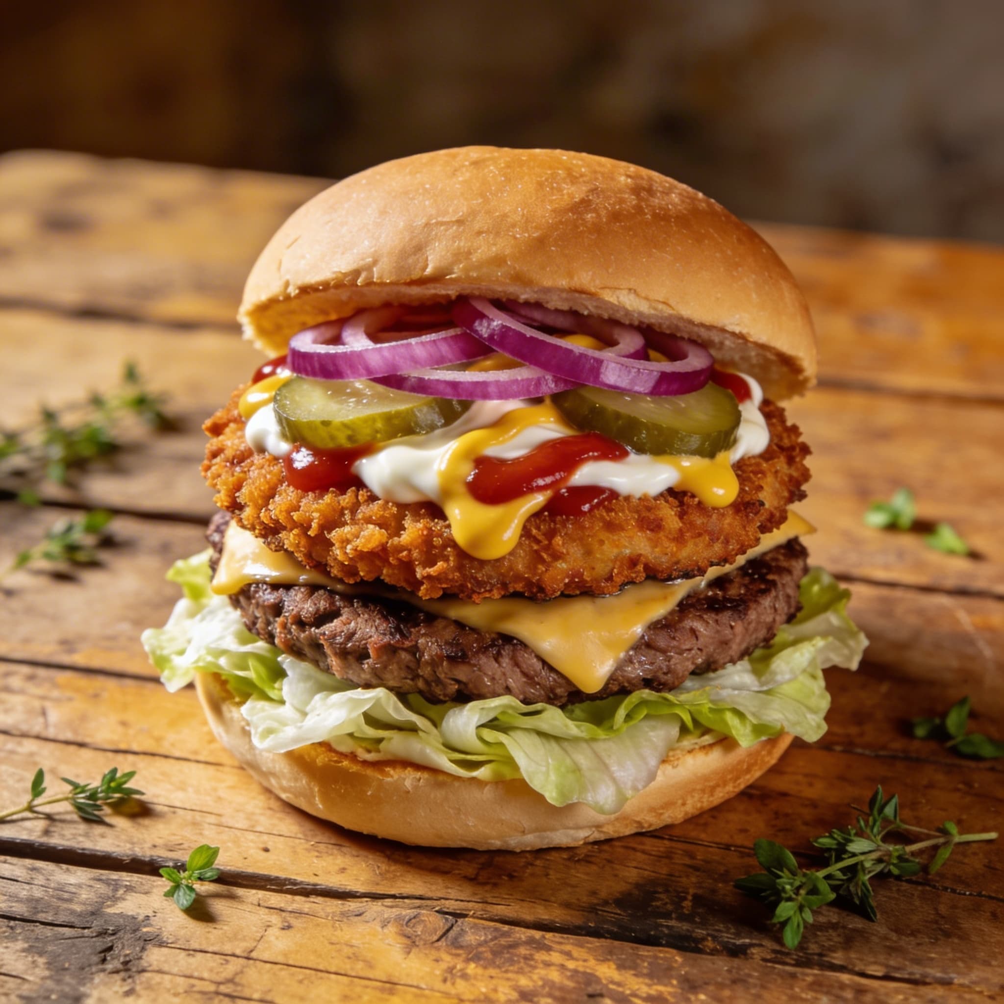 Knuspriger Smash Burger