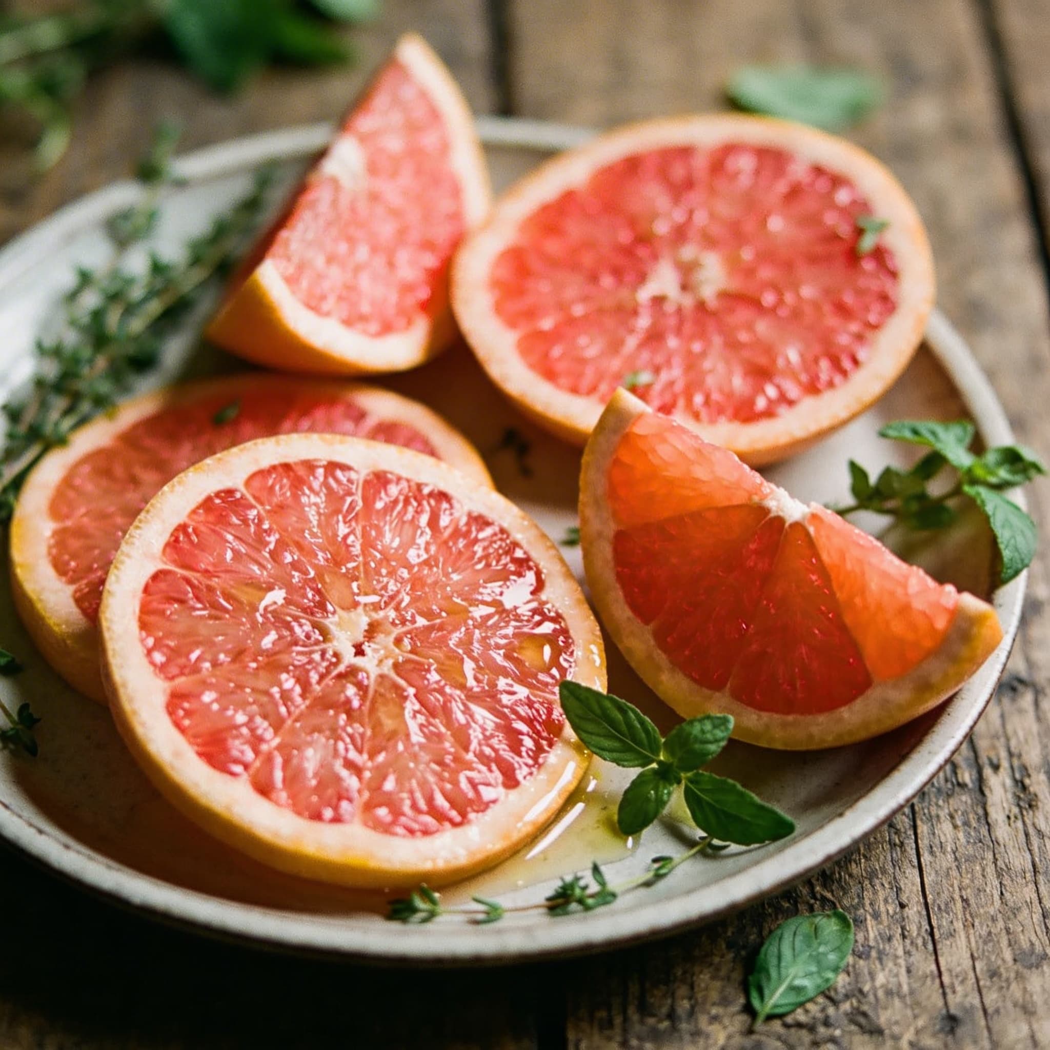 Saftig aufgeschnittene Grapefruit