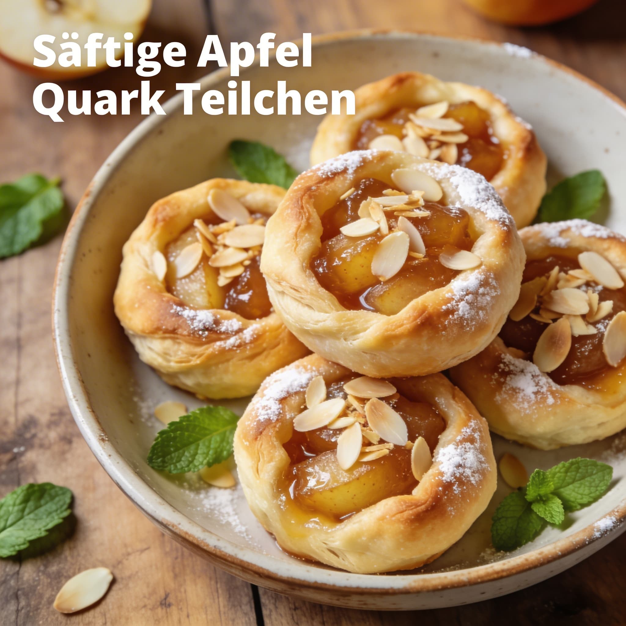 Saftige Apfel Quark Teilchen