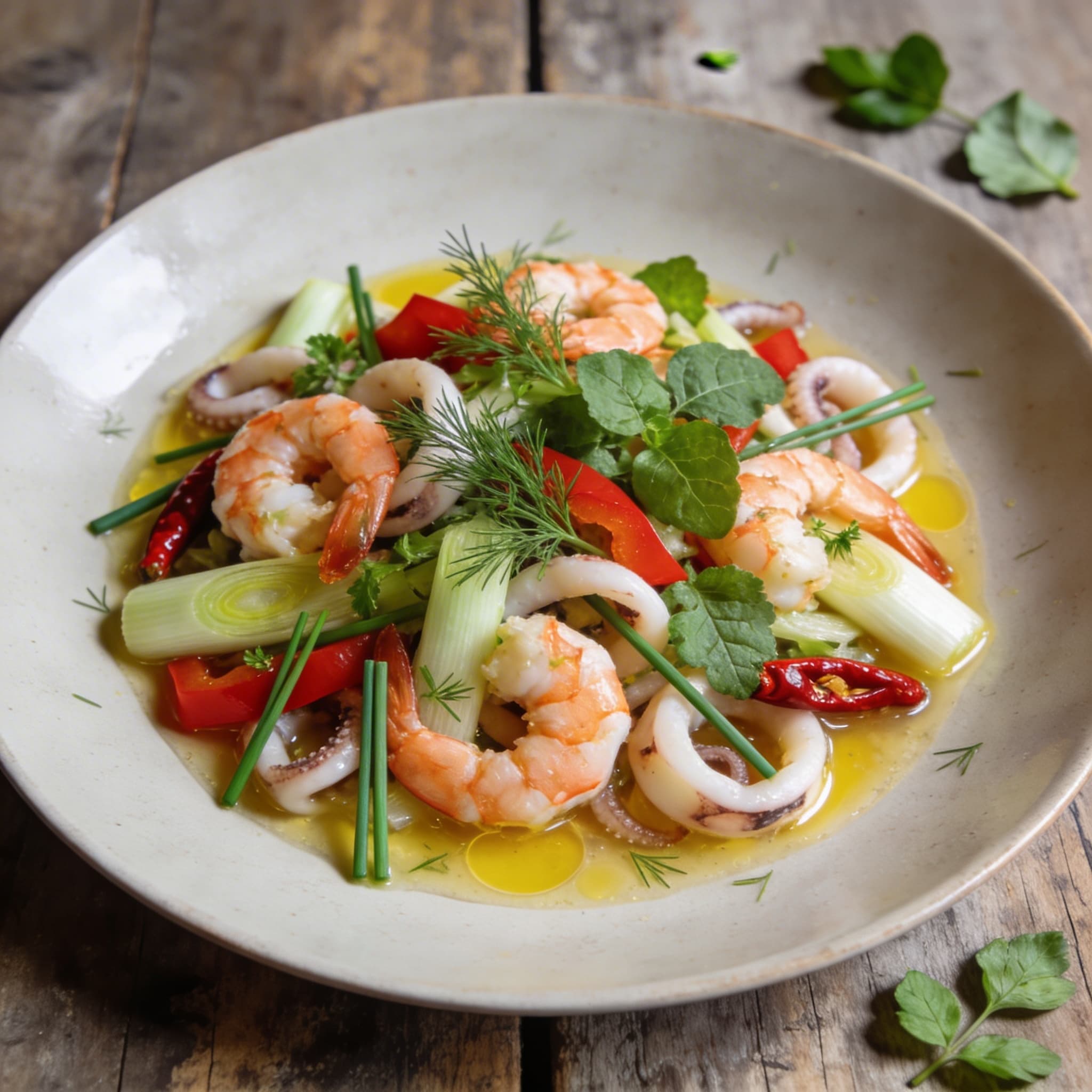 Meeresfrüchtesalat mit Orangen-Dressing