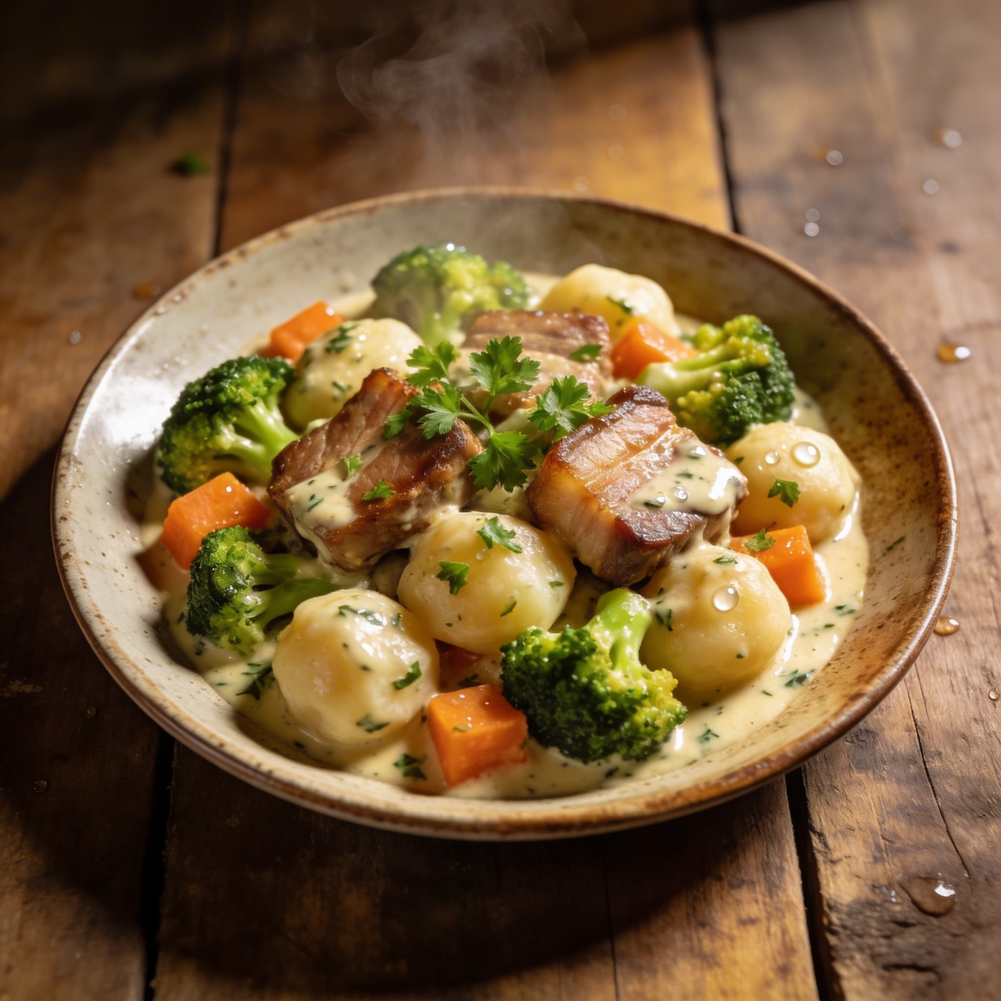 Brokkoli-Pfanne mit Kasseler Stückchen