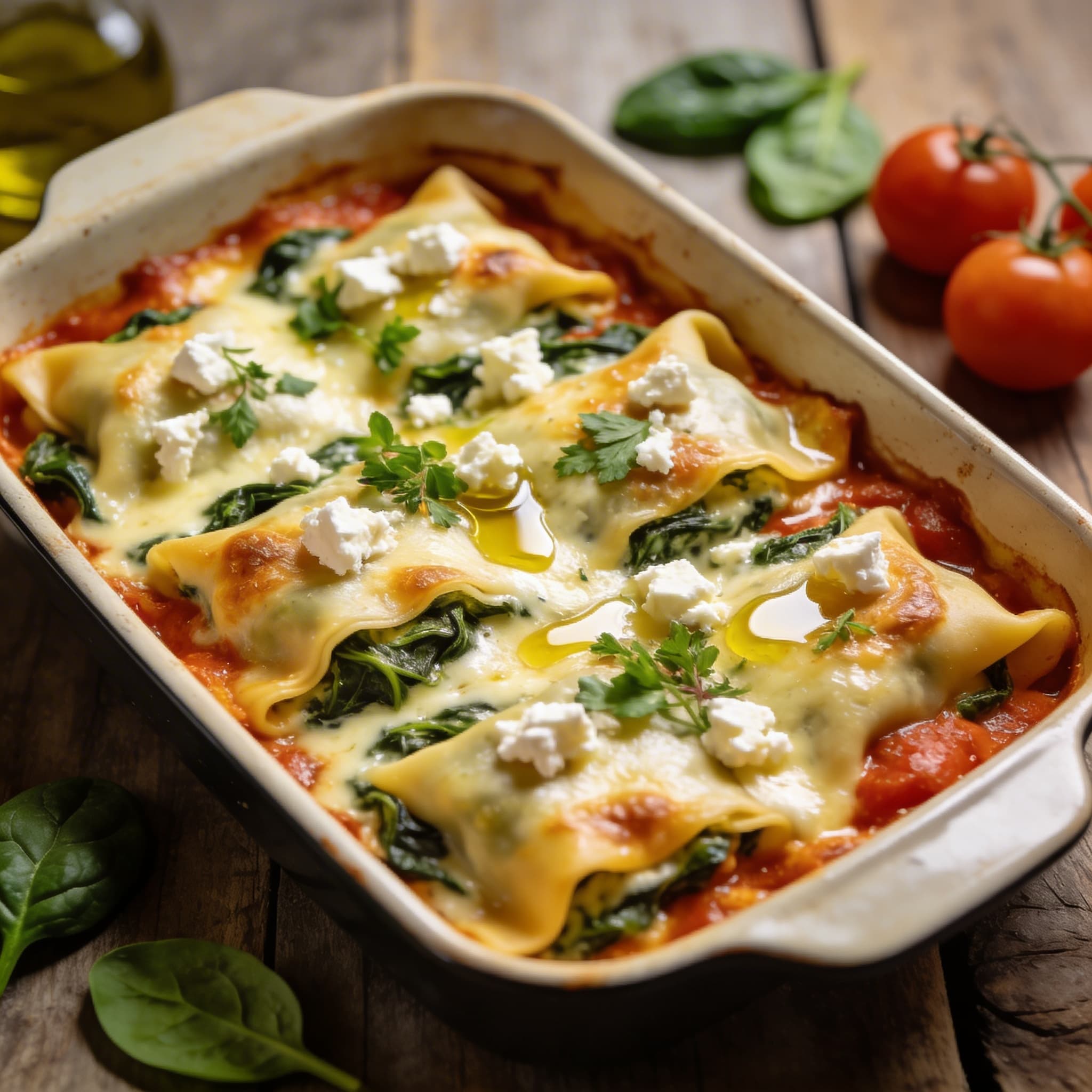 Maultaschen-Auflauf mit Feta