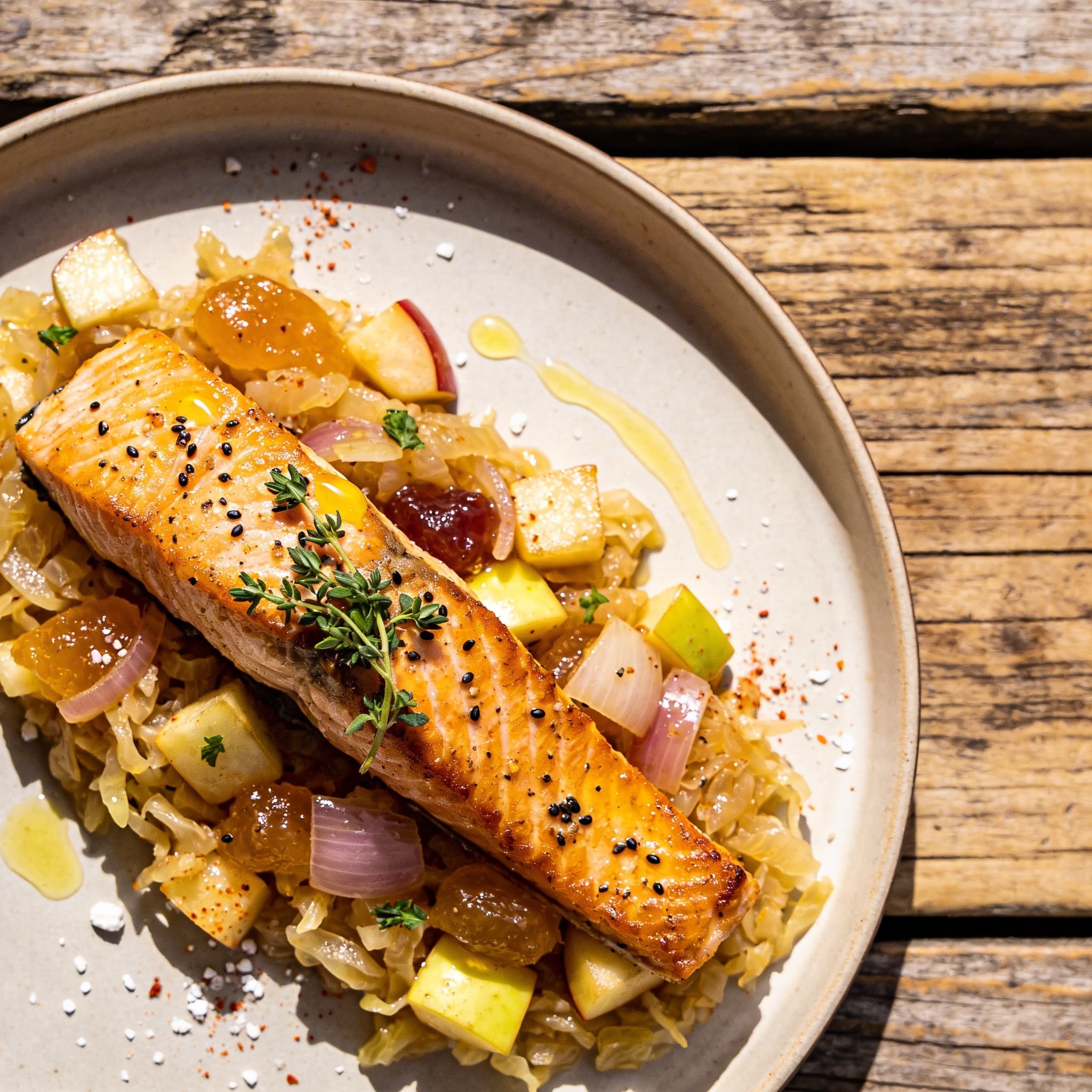 Lachsforelle auf Sauerkraut