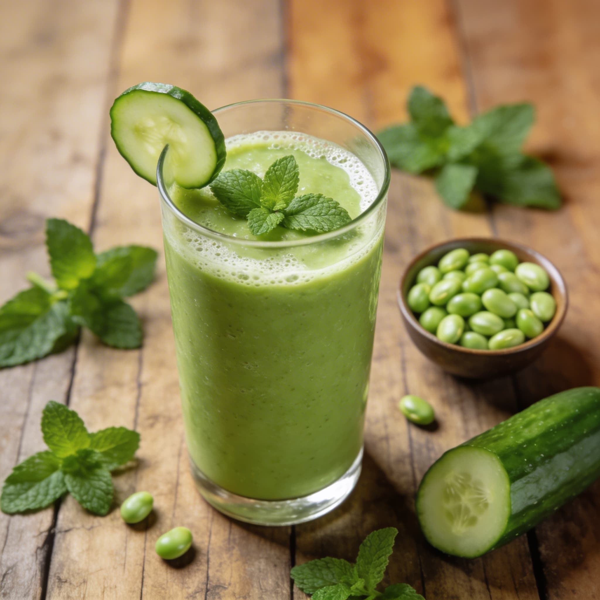 Erfrischender Erbsen-Gurken-Smoothie