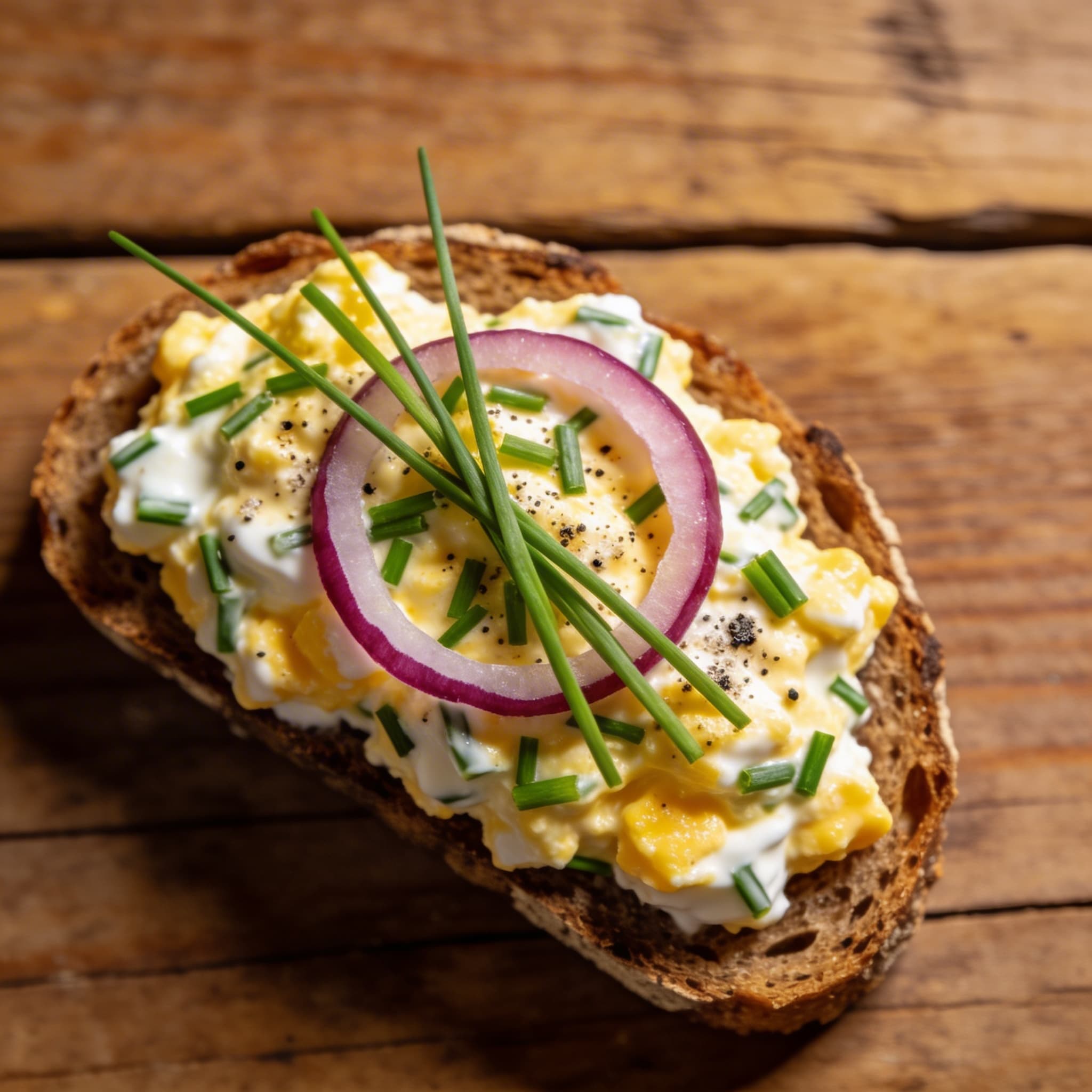 Cremiger Eier-Aufstrich mit Roggenbrot