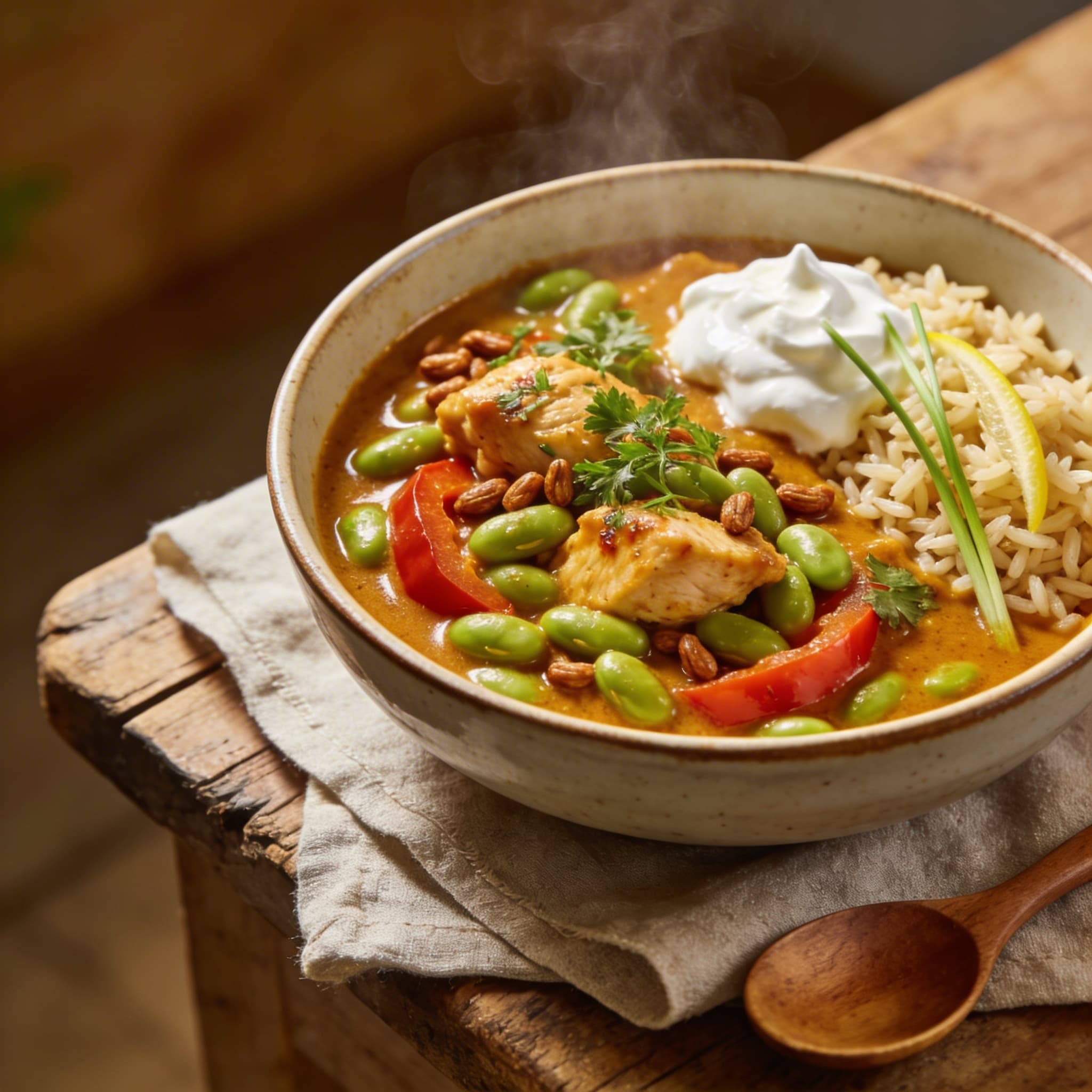 Aromatisches Asiatisches Bohnen-Curry