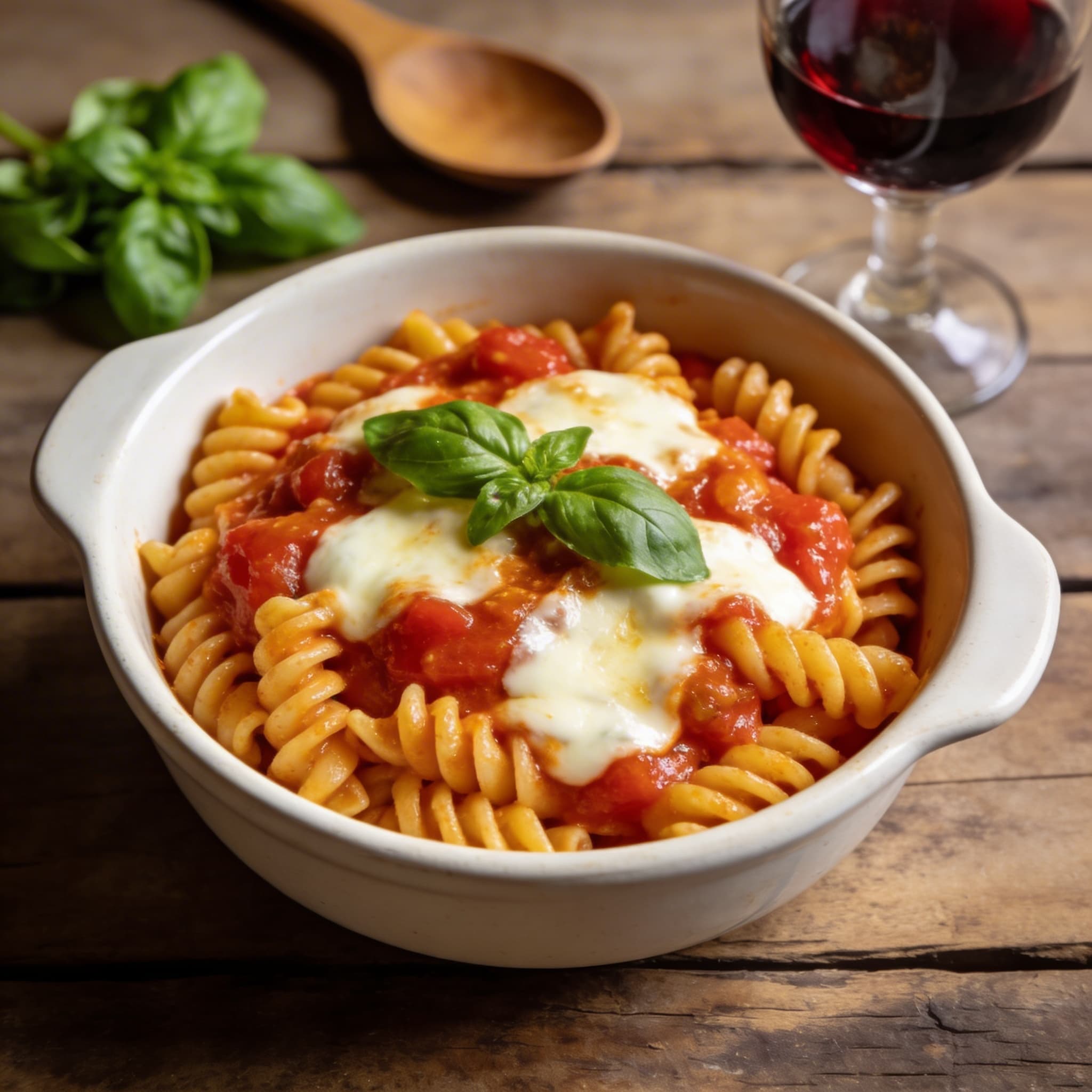 Pasta mit Tomaten-Mozzarella-Sauce