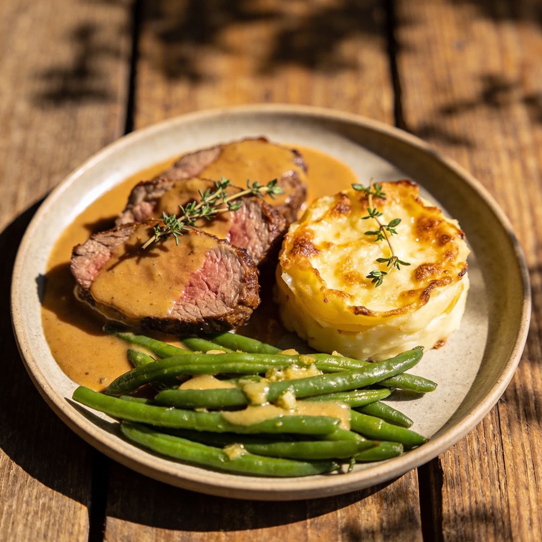 Französisches Lamm mit Rahmgratin