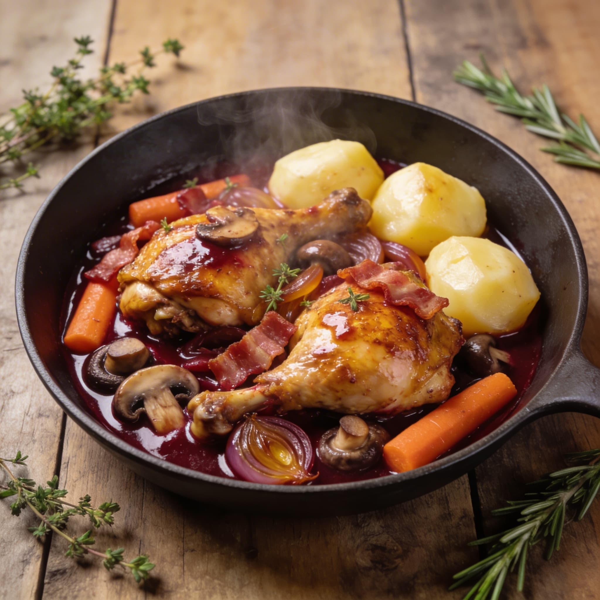 Französisches Coq au Vin