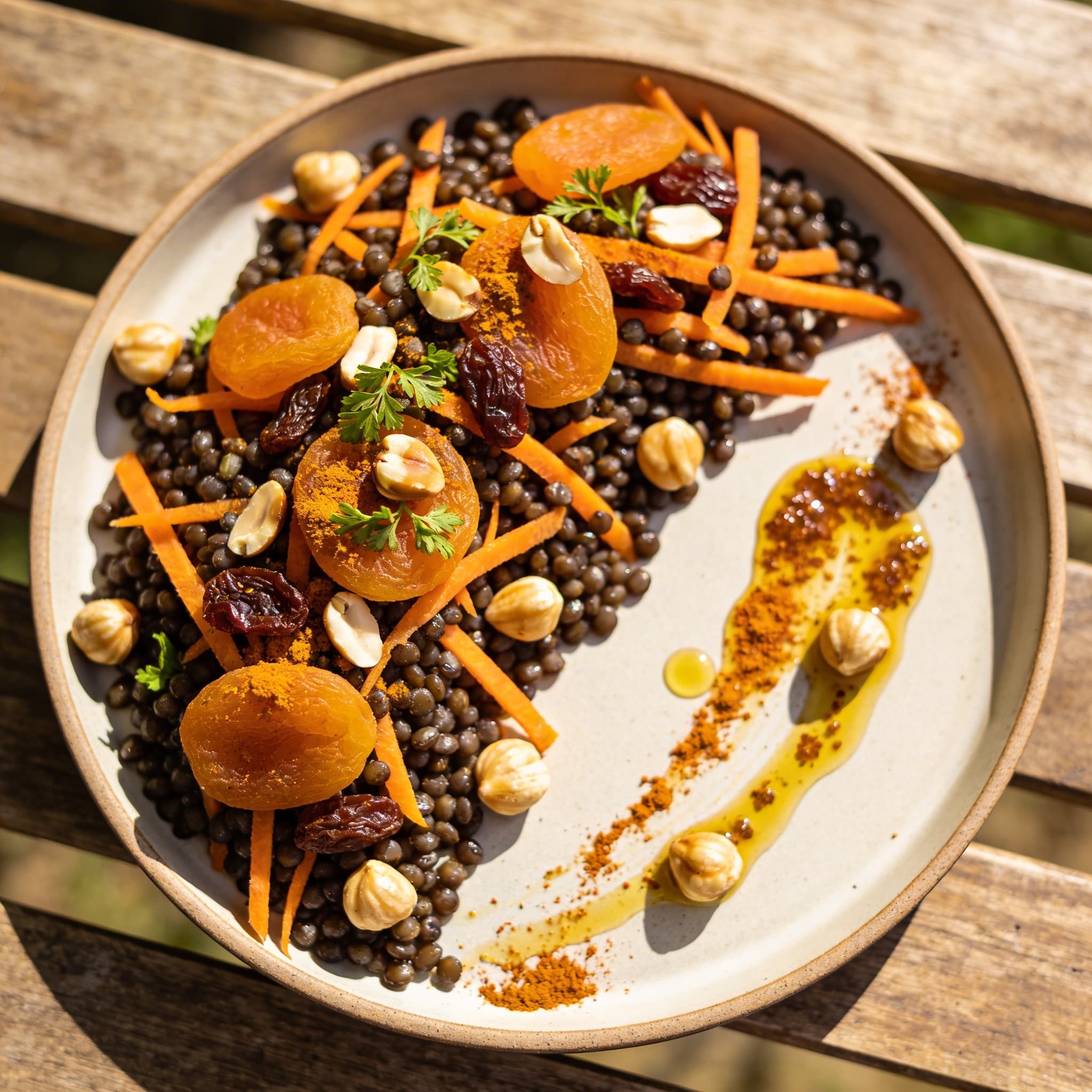 Würziger Karottensalat mit Belugalinsen